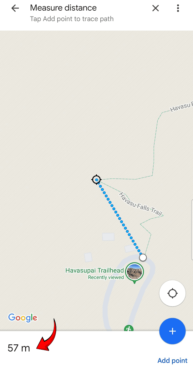 Captain Sparrow, Long John Silver and Indiana Jones all needed ways to measure distance. In order to know exactly where to step off the trail, you will need to measure distance too. And although you could pace it off, we recommend something more modern. Google Maps has one built into the app (It's the one we used when we hid it) Remember line 9 in the poem about the crow. The photo below is just an example of what it looks like.
